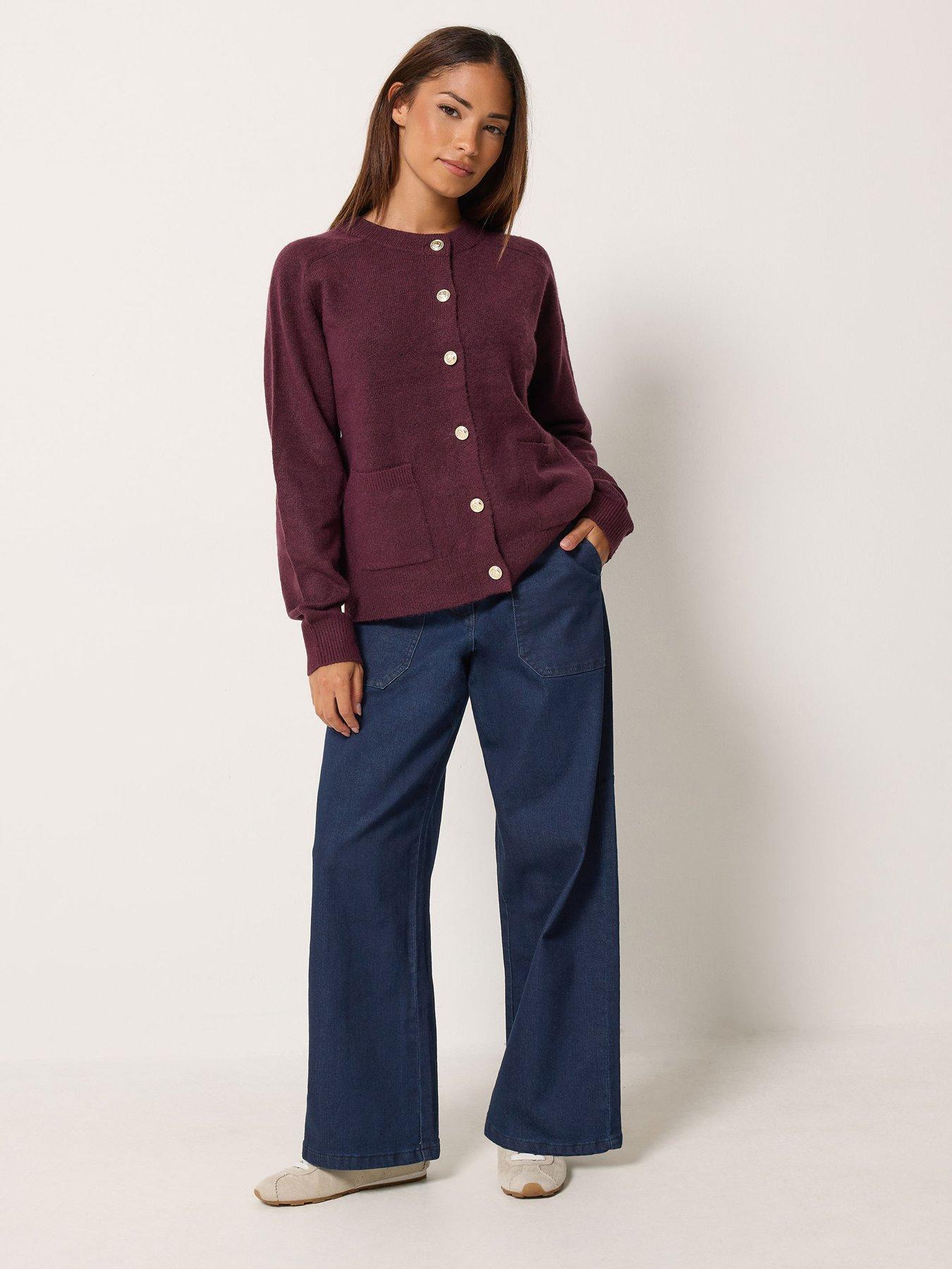 Image 3 of 4 of M&Co Petite Petite Indigo Wide Leg Carpenter Jean 27"