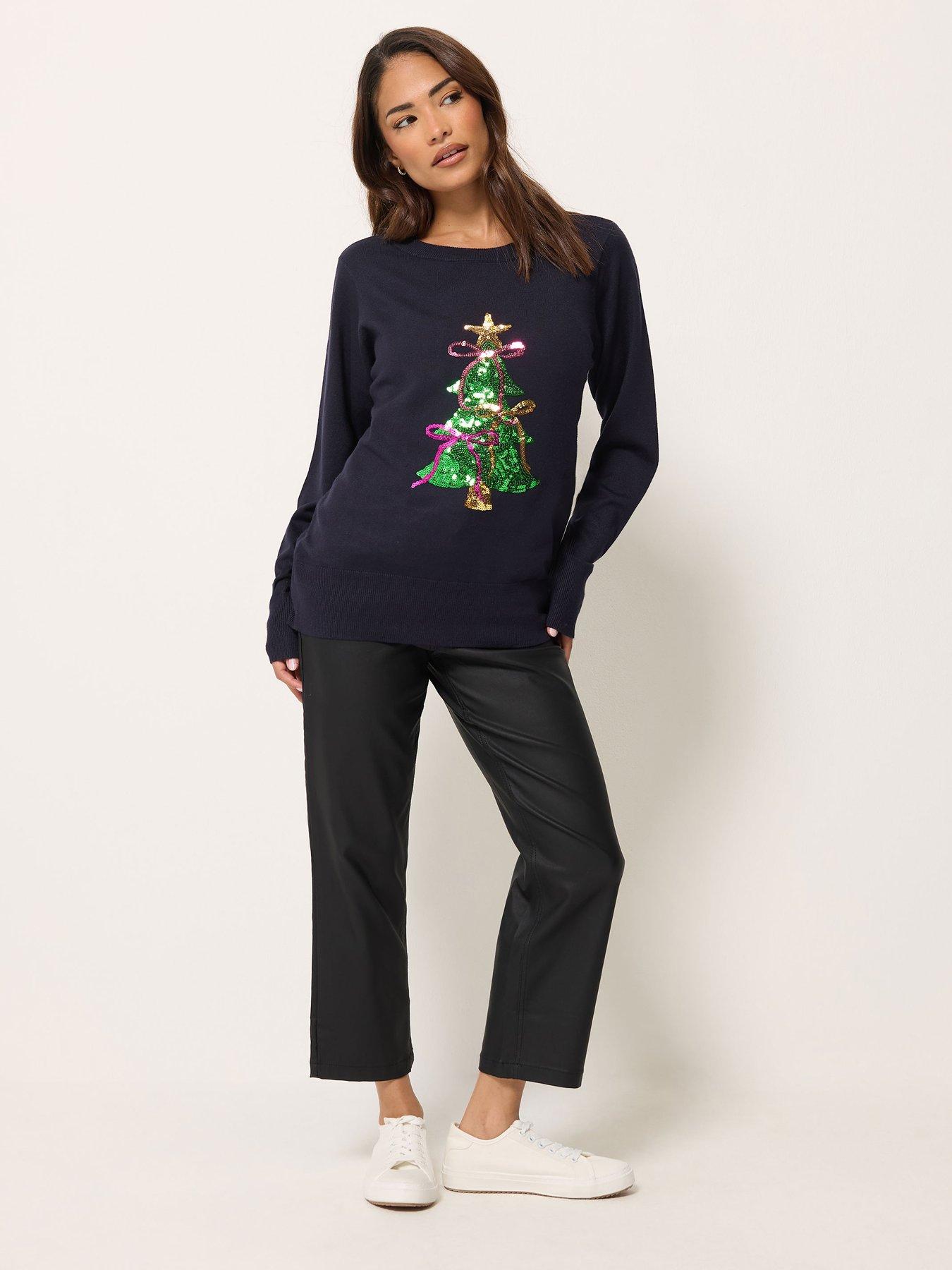 Image 3 of 4 of M&Co Petite Petite Christmas Tree Jumper