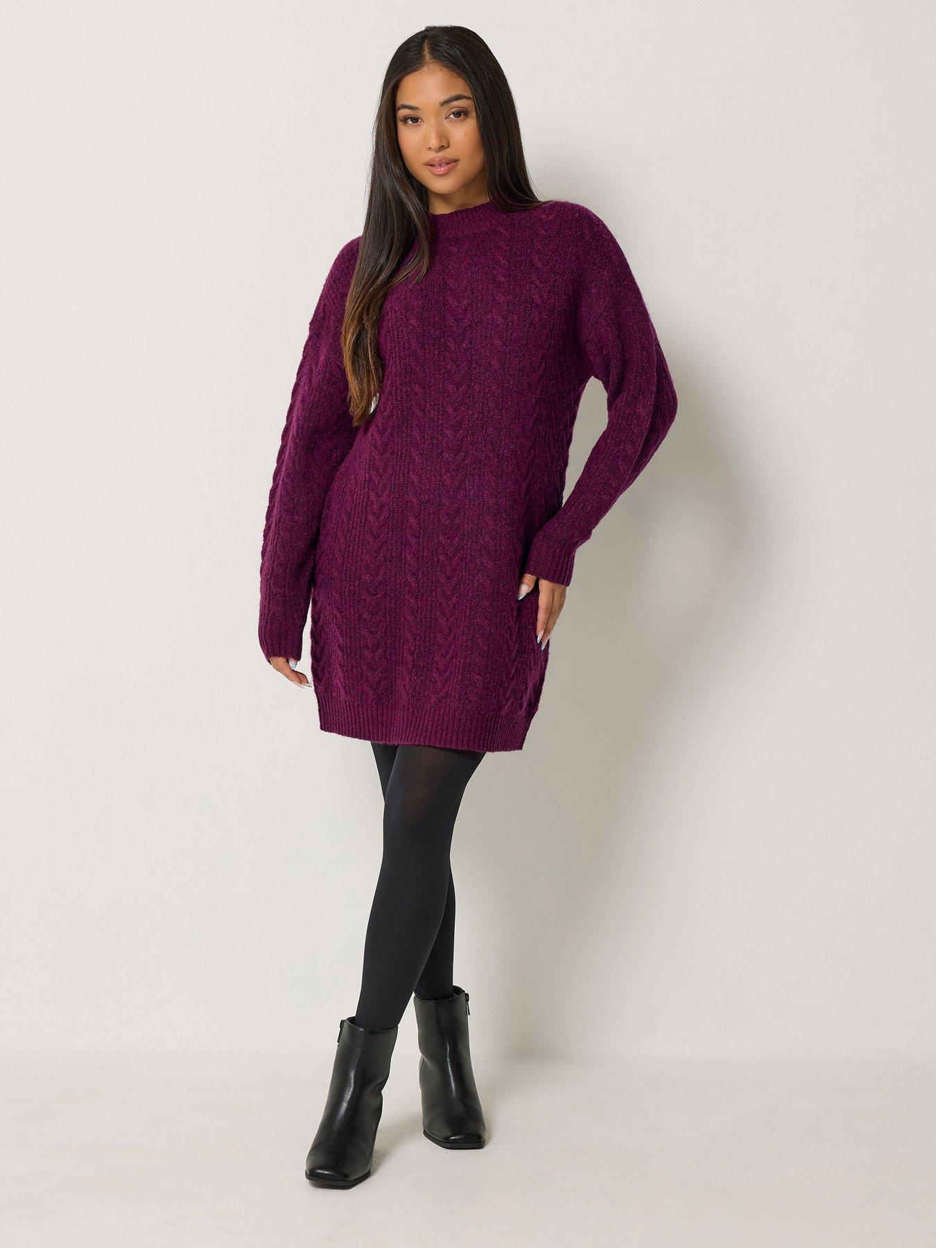 Image 1 of 4 of M&Co Petite Petite Cable Knit Tunic Jumper