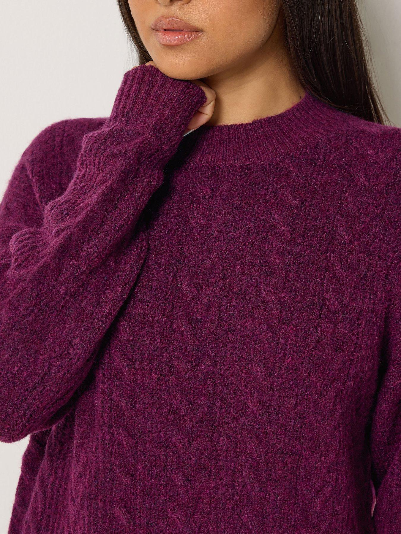 Image 4 of 4 of M&Co Petite Petite Cable Knit Tunic Jumper