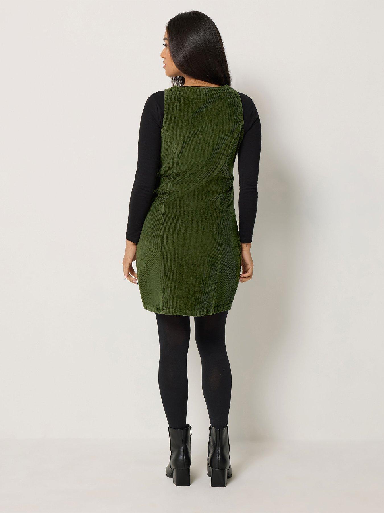 Image 2 of 4 of M&Co Petite Petite Corduroy Pinafore Mini Dress