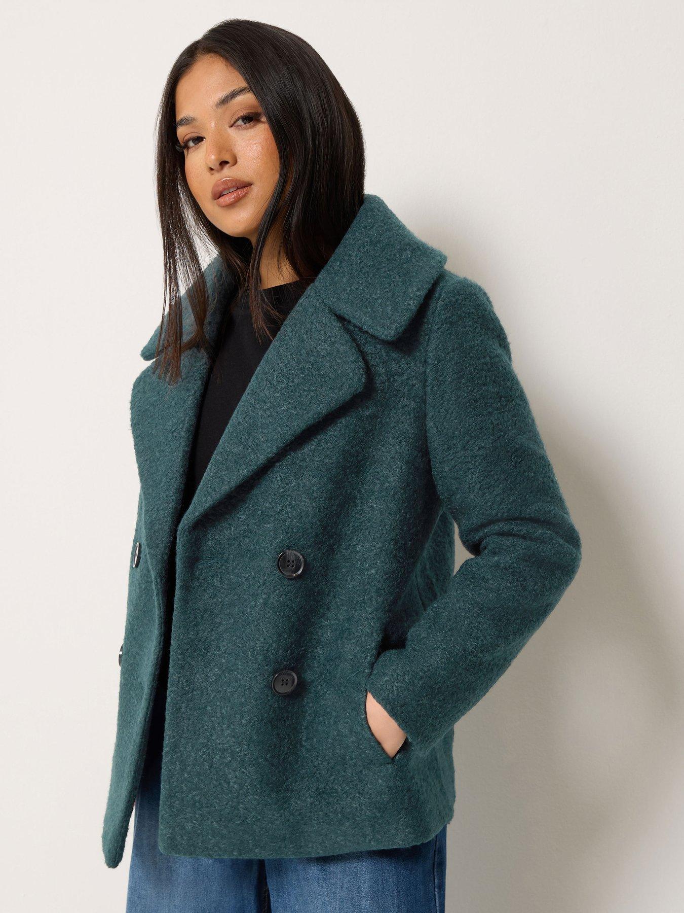 Image 1 of 4 of M&Co Petite Petite Double Breasted Boucle Coat