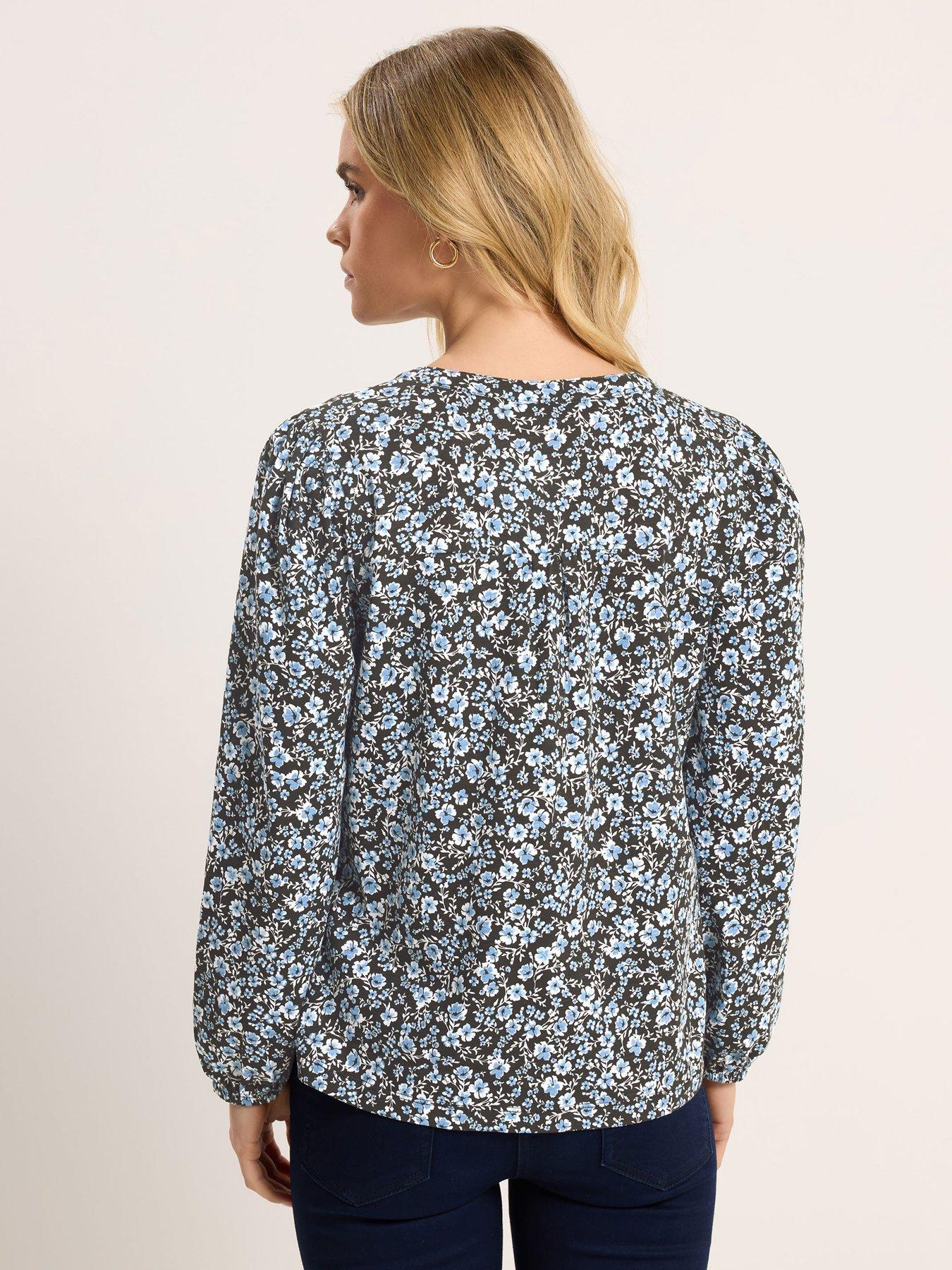 Image 2 of 4 of M&Co Petite Petite Floral Cotton Long Sleeve Top