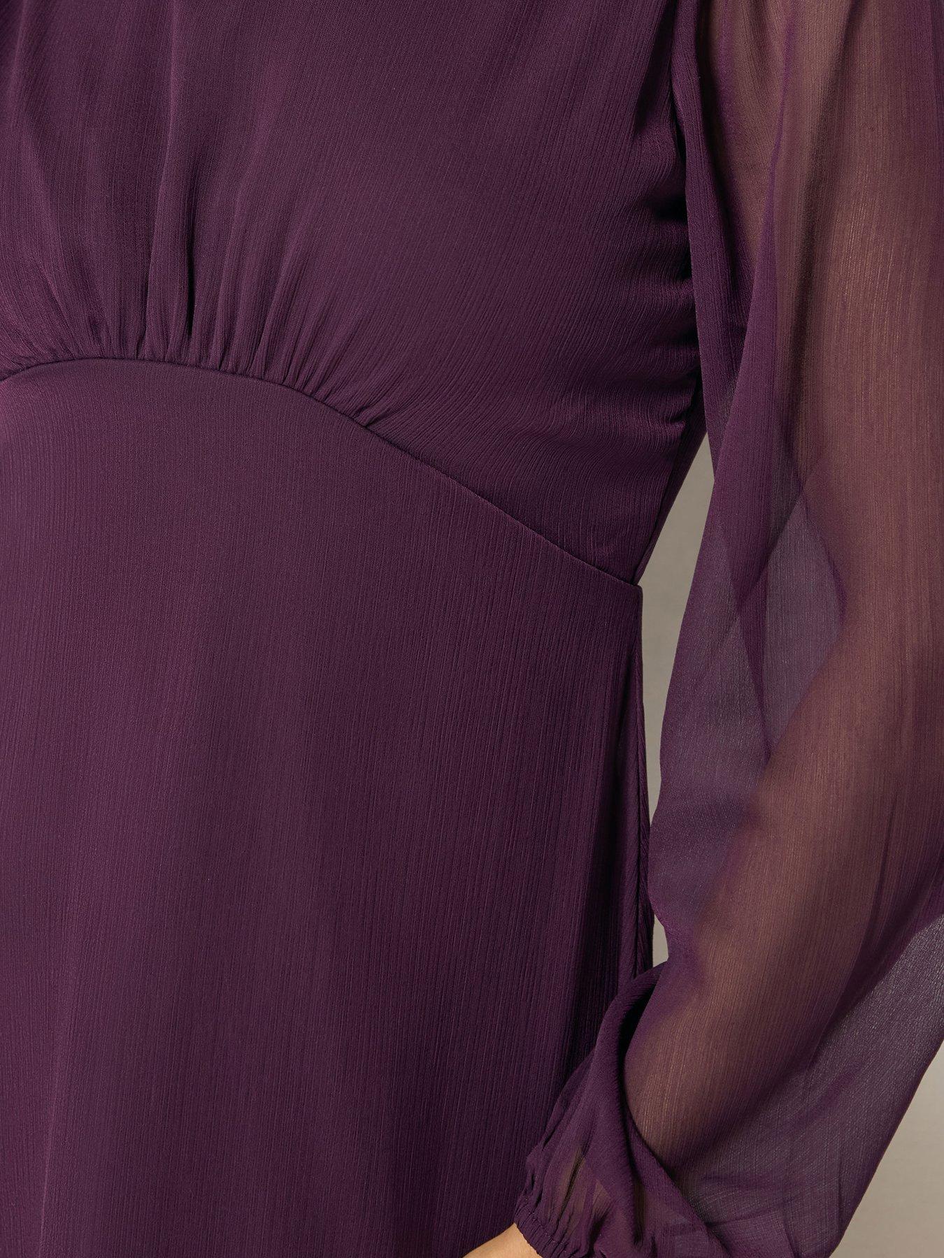 Image 4 of 4 of M&Co Petite Petite Chiffon Mini Dress