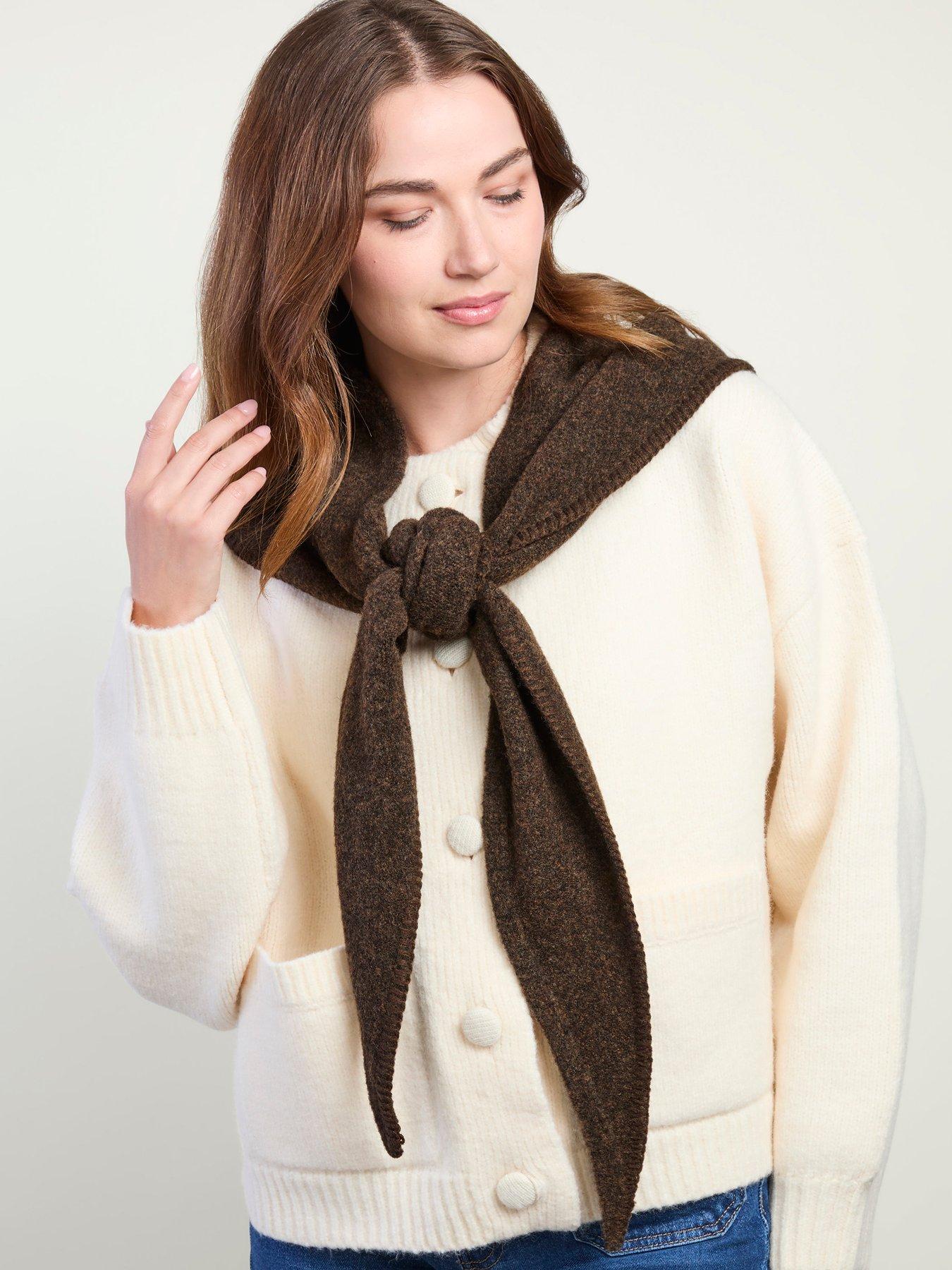 Image 4 of 5 of Totes Isotoner Totes Isotoner Womens Wool Blend Triangle Scarf - Brown