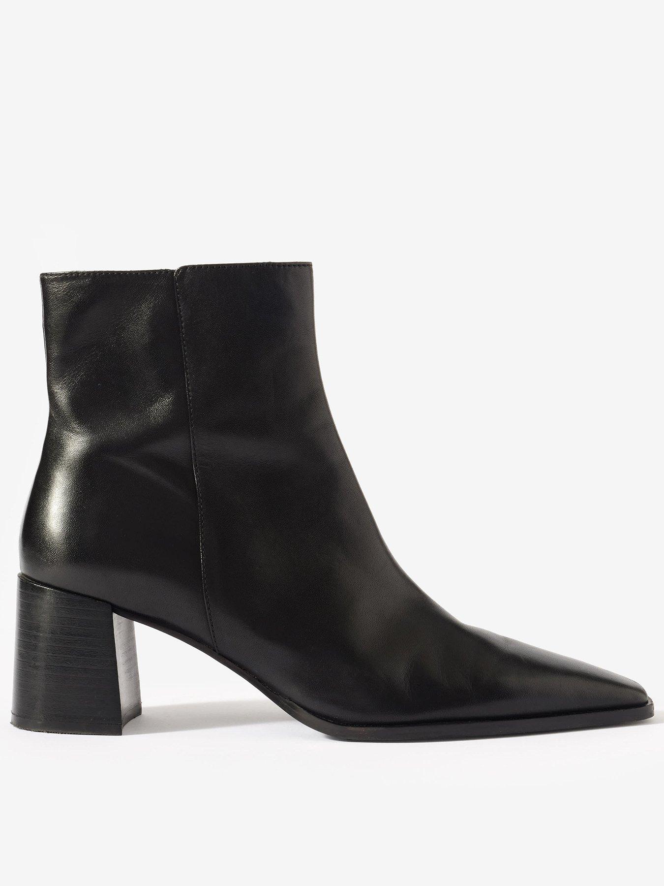 Image 1 of 5 of Mint Velvet Tilda Black Leather Boot