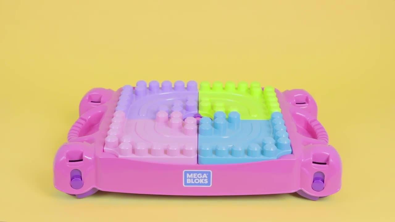 Image thumbnail 7 of 7 of MEGA First Builders Pink Build 'n Learn Table and Construction Bricks