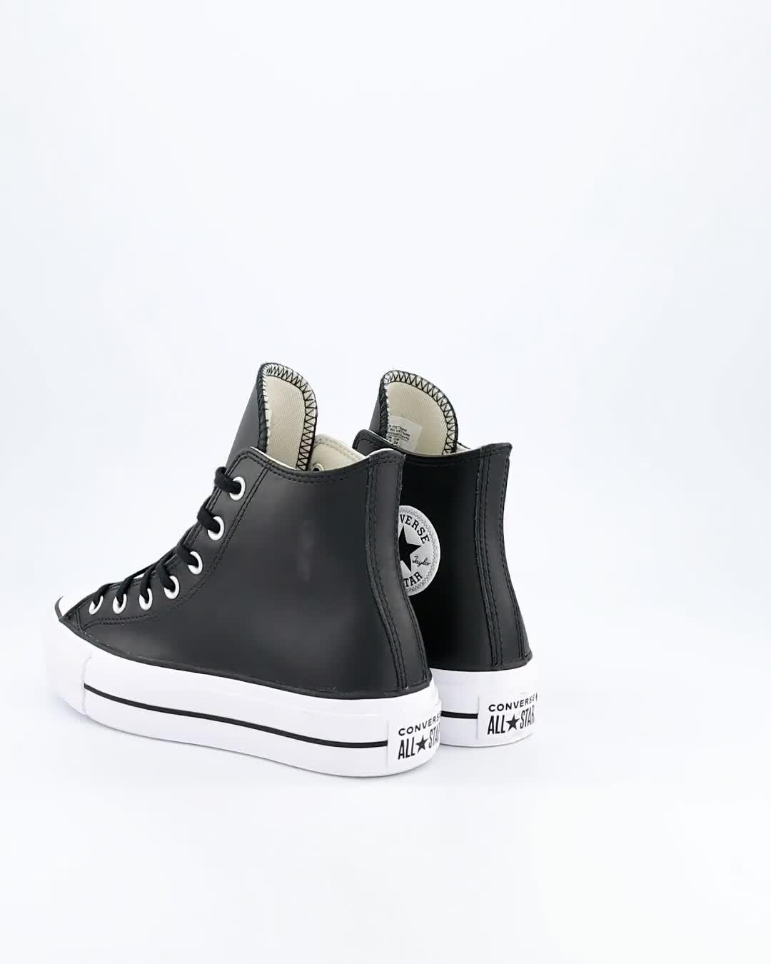 Image thumbnail 7 of 7 of Converse Womens Leather Lift Hi Top Trainers - Black