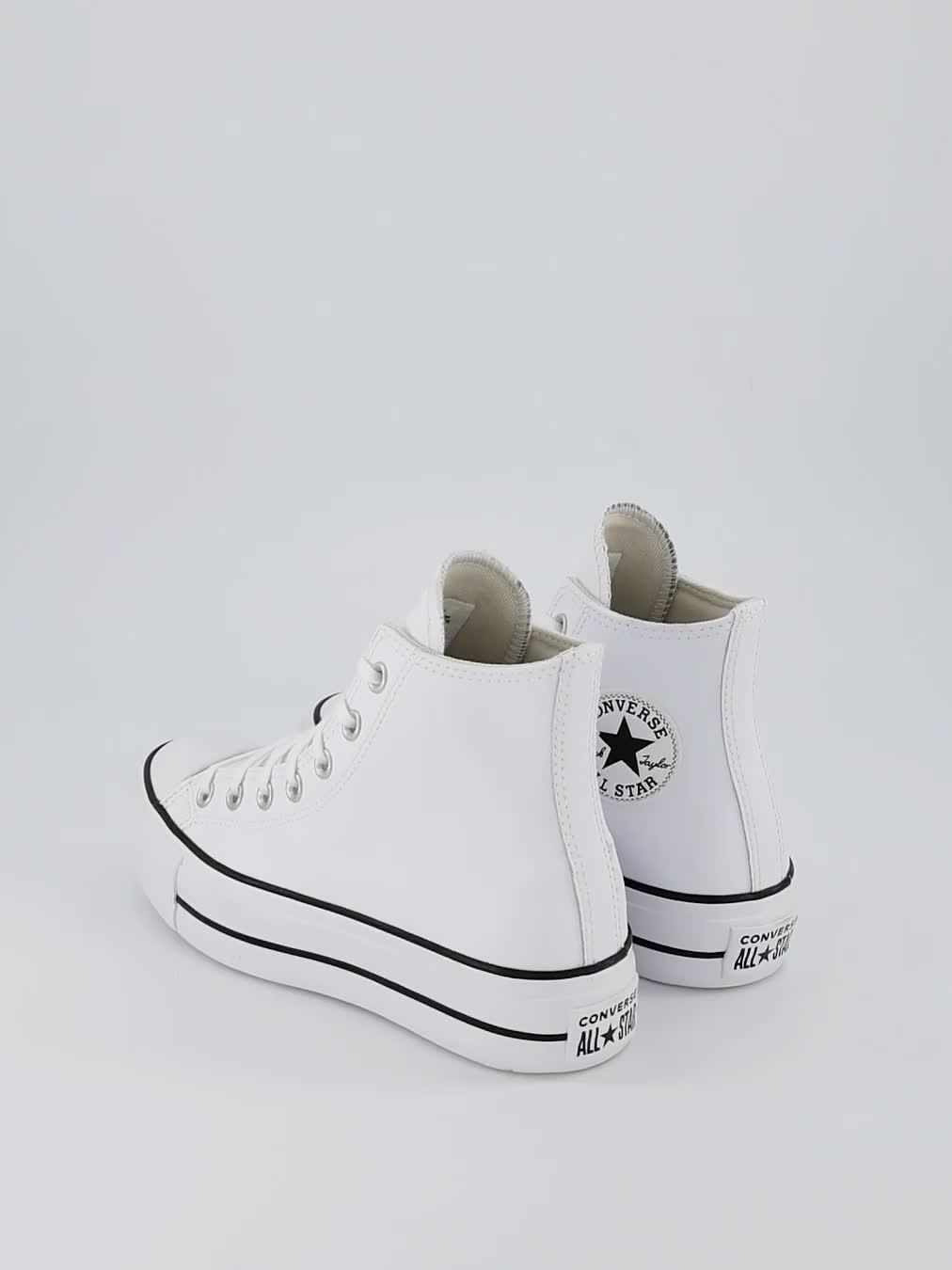 Image thumbnail 7 of 7 of Converse Womens Leather Lift Hi Top Trainers - White/Black