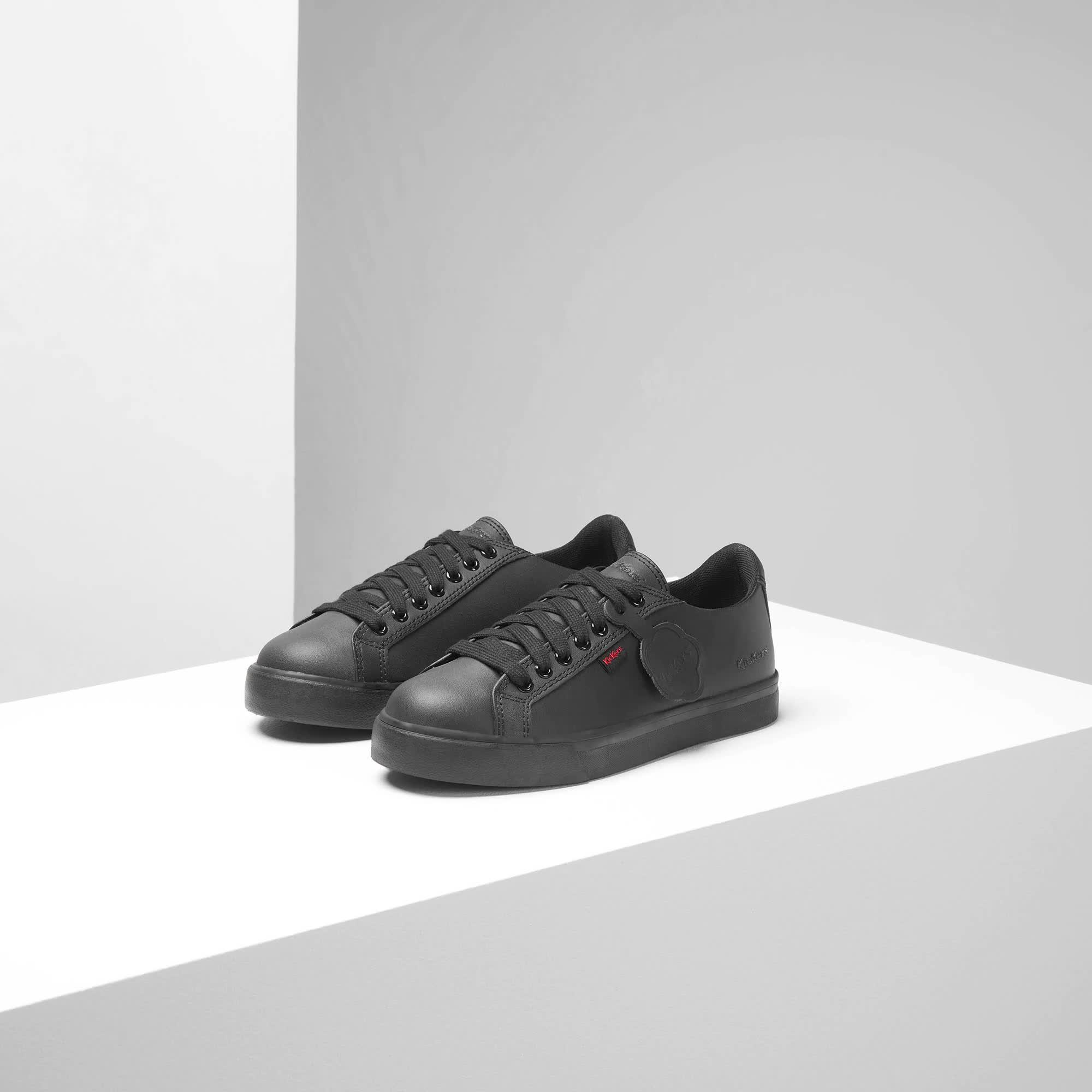 Image thumbnail 8 of 8 of Kickers Tovni Leather Lace School Shoes&nbsp;- Black
