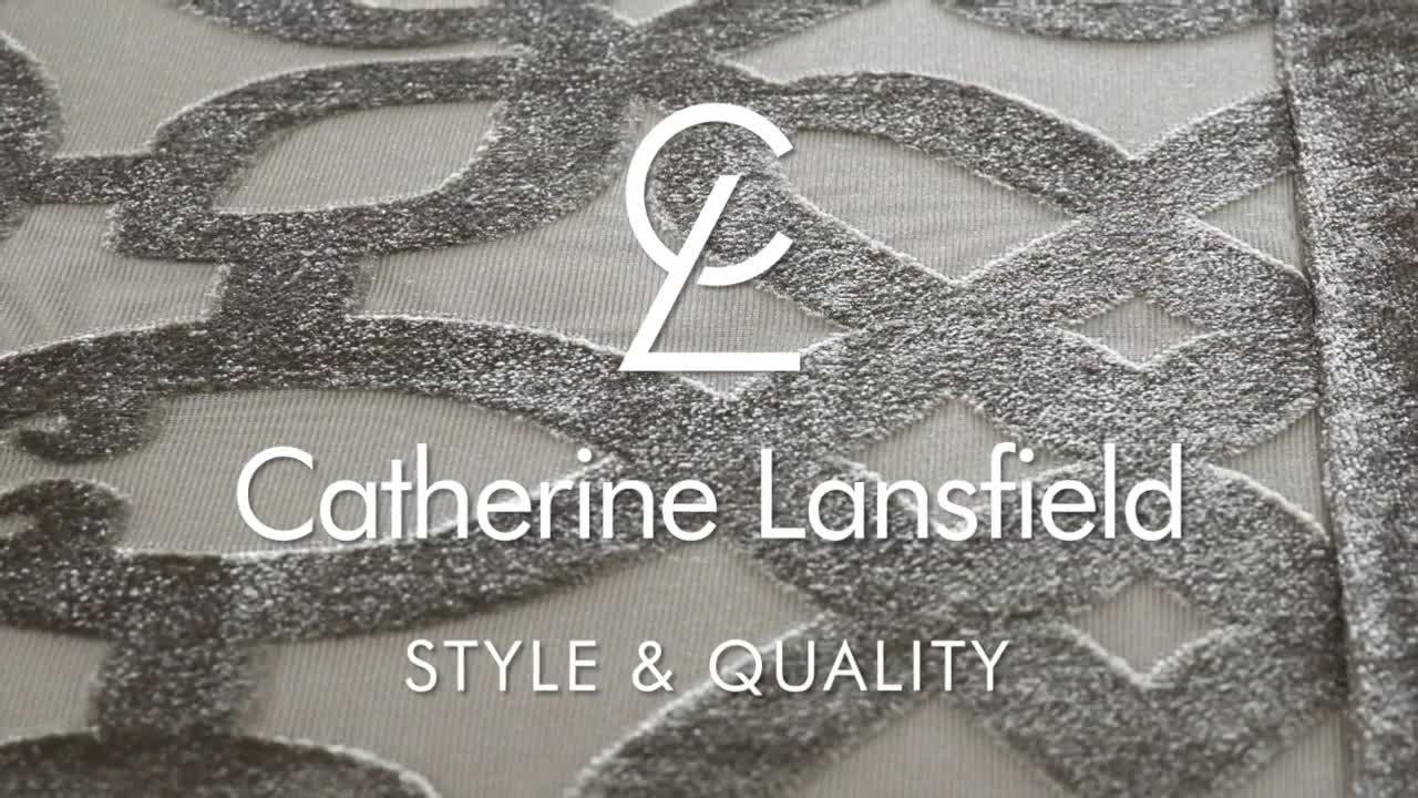 Image thumbnail 6 of 6 of Catherine Lansfield Lattice Cut Velvet Bedspread Throw - Natural