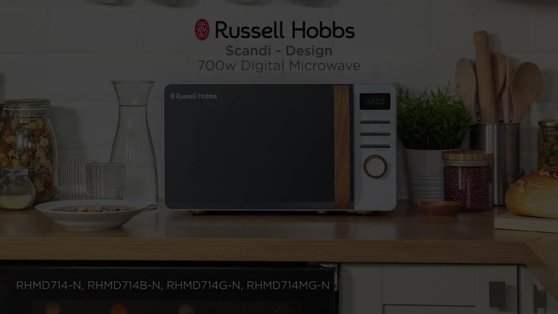 Image thumbnail 8 of 8 of Russell Hobbs RHMD714 Scandi White Digital Microwave