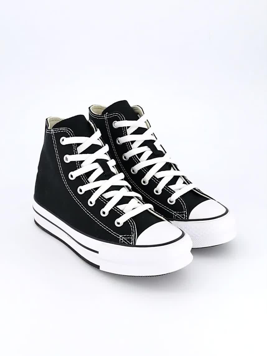 Image thumbnail 7 of 7 of Converse Junior Girls Eva Lift Canvas Hi Top Trainers - Black