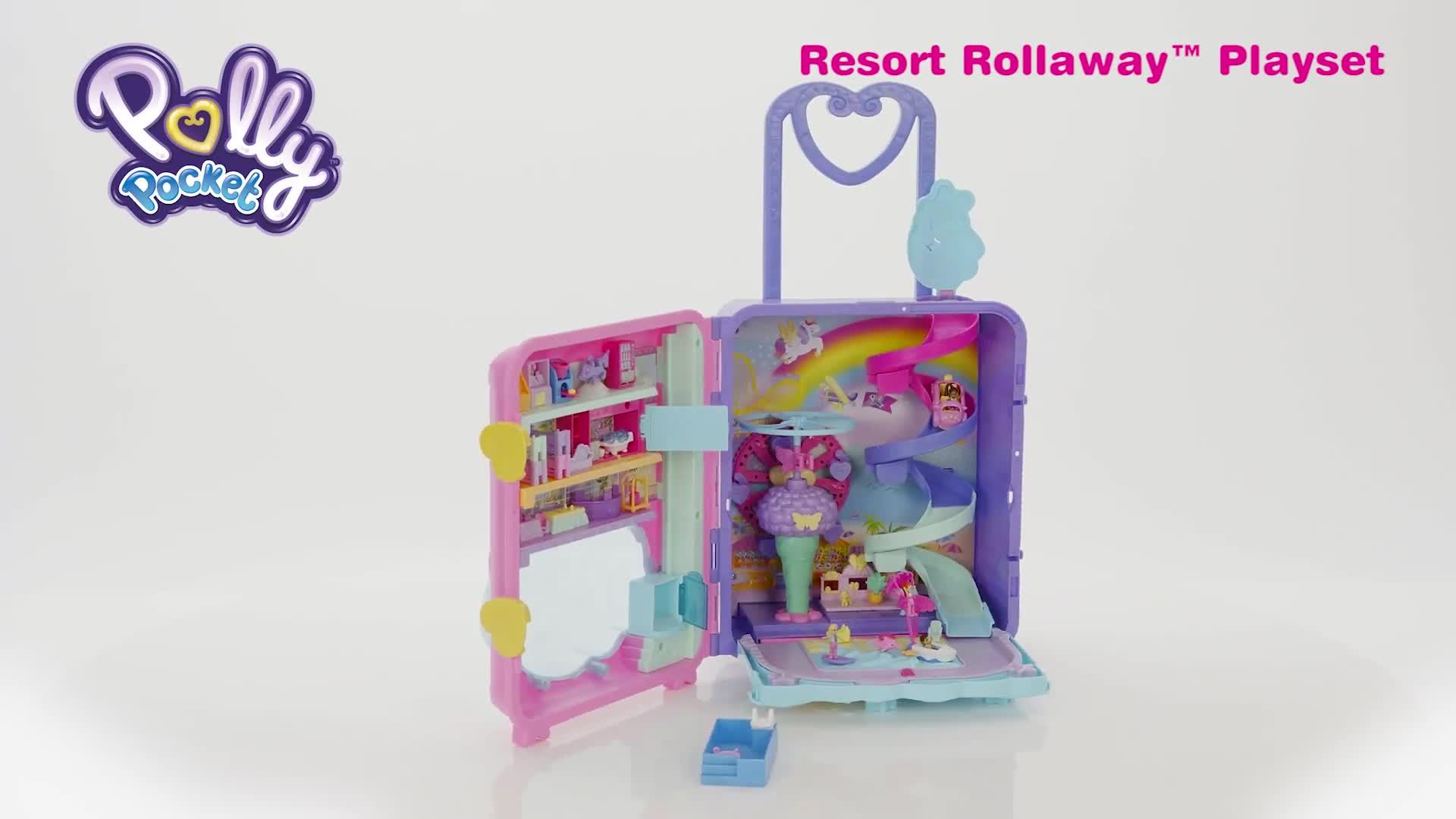Image thumbnail 7 of 7 of Polly Pocket Pollyville Resort Roll-Away Suitcase Playset