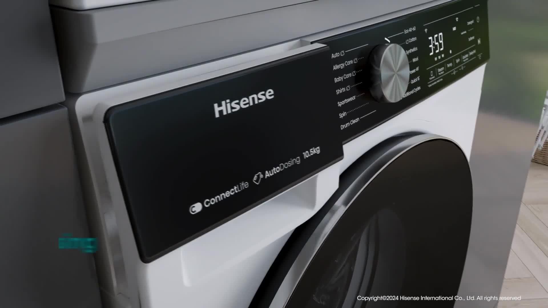 Image thumbnail 8 of 8 of Hisense 5S Series WF5S1245BB 12KG 1400rpm Auto Dosing Freestanding Washing Machine - Premium Black