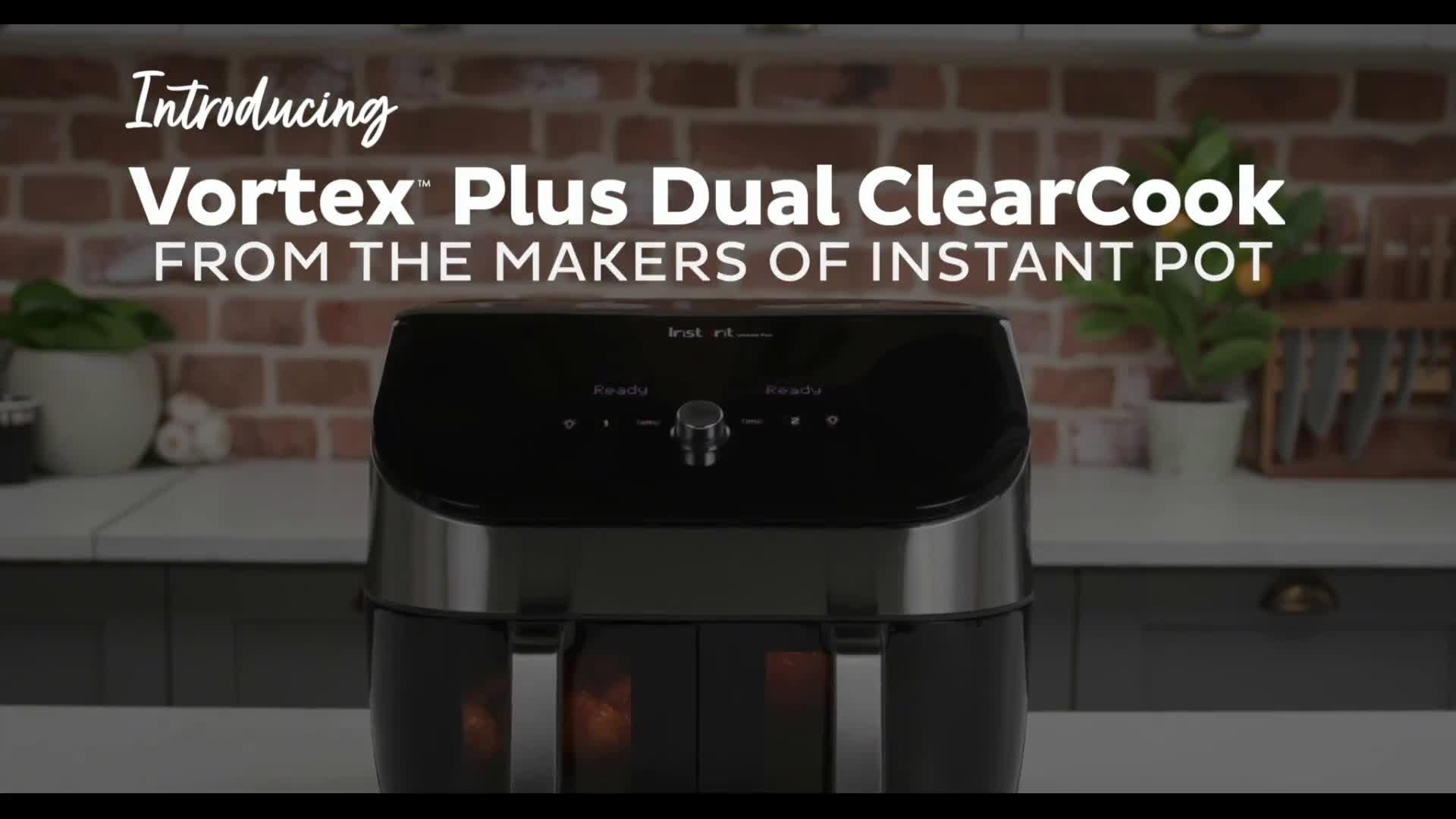 Image thumbnail 7 of 7 of Instant Vortex Plus Dual Air Fryer with ClearCook, Stainless Steel 7.6L- Air Fry, Bake, Roast, Grill, Dehydrate &amp; Reheat