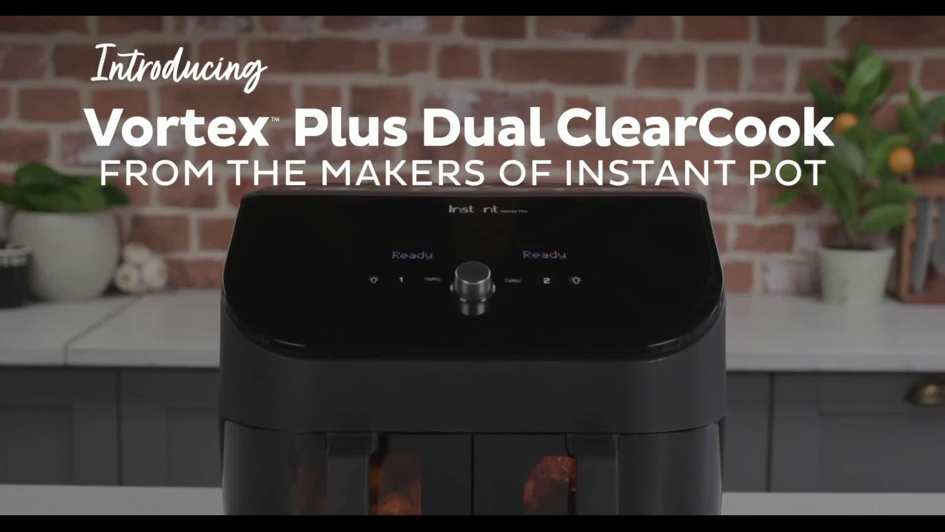 Image thumbnail 7 of 7 of Instant Vortex Plus Dual Air Fryer with ClearCook, Black 7.6L- Air Fry, Bake, Roast, Grill, Dehydrate &amp; Reheat