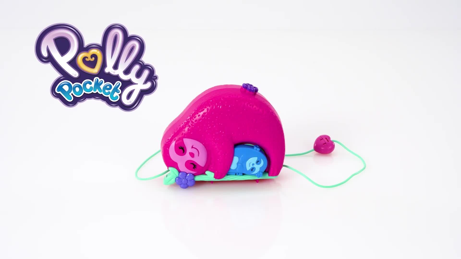 Image thumbnail 8 of 8 of Polly Pocket Sloth Family Wearable Purse Compact Playset