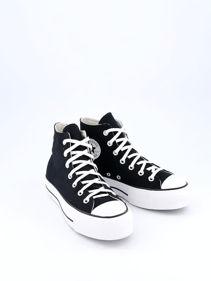Image thumbnail 8 of 8 of Converse Womens Lift Wide Foundation High Tops Trainers - Black/White