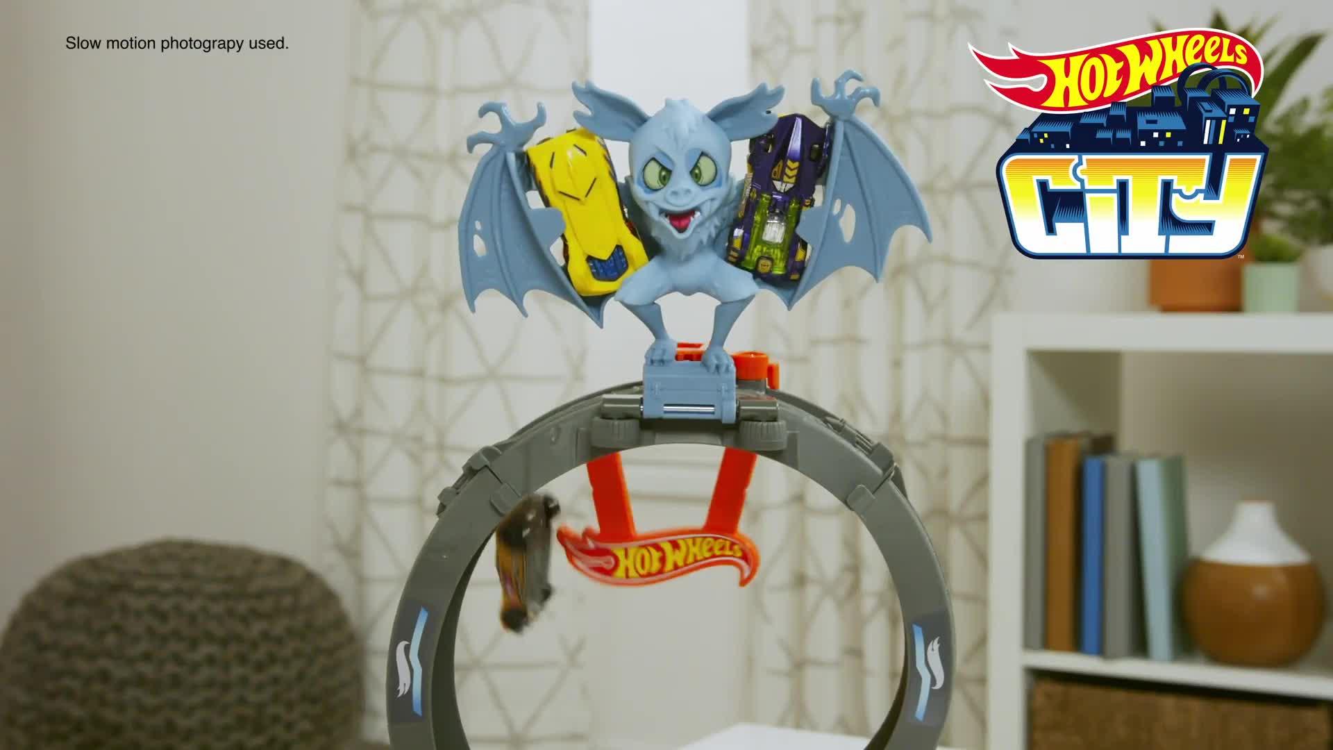 Image thumbnail 7 of 7 of Hot Wheels City Bat Loop Attack Playset with 1:64 Scale Toy Car