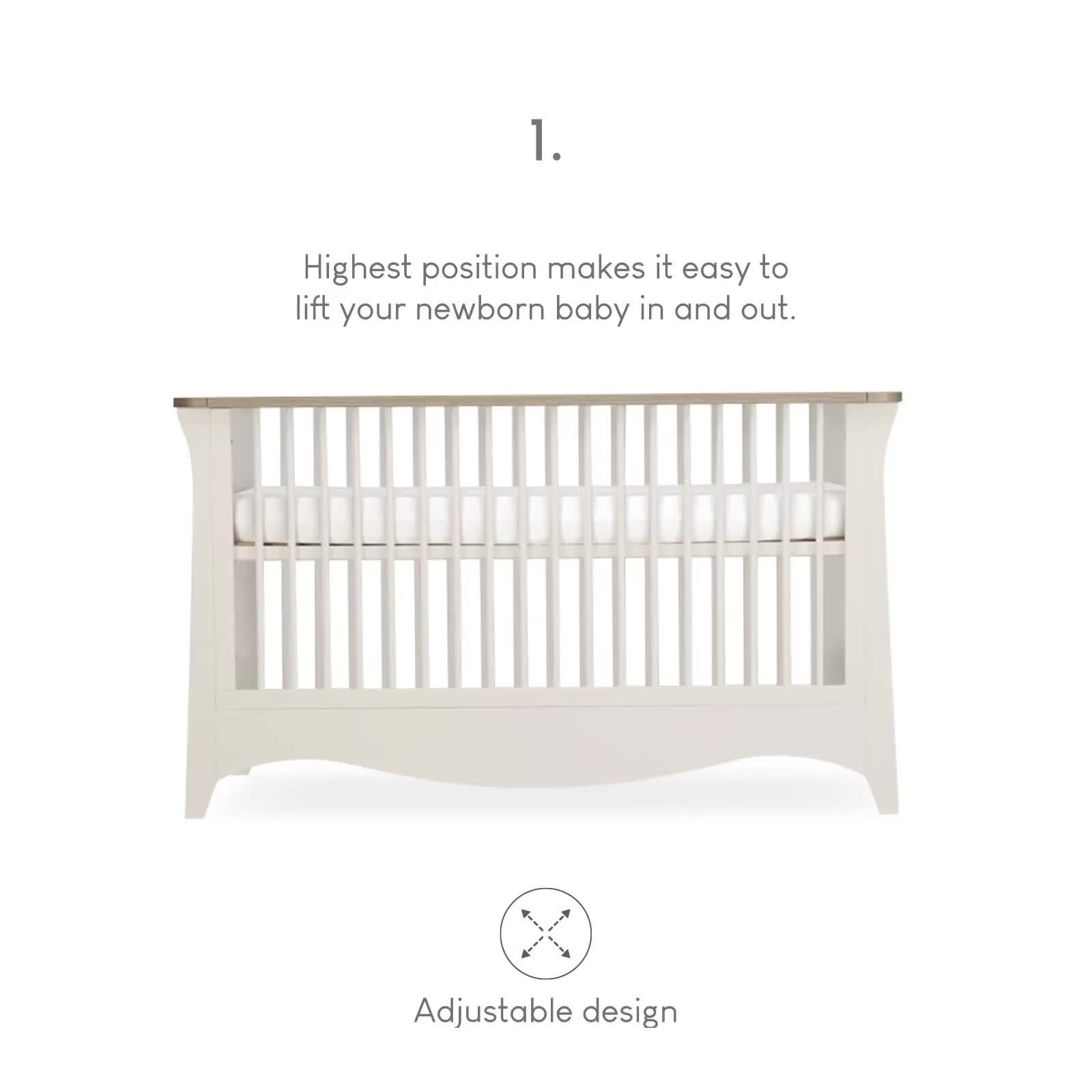 Image thumbnail 7 of 7 of CuddleCo Clara Cot Bed With Mattress Options Cashmere/Ash