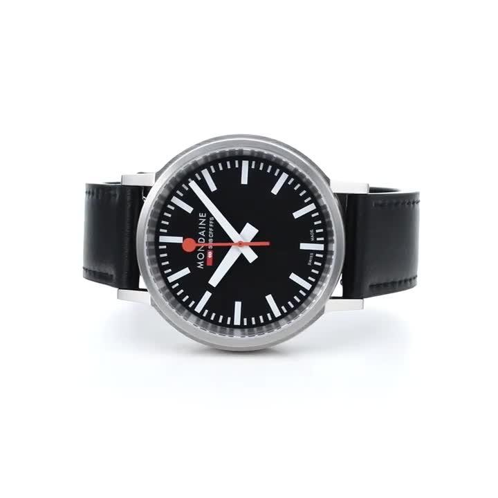 Image thumbnail 8 of 8 of Mondaine Stop2Go Black Dial - grape leather