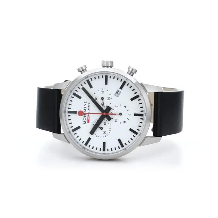 Image thumbnail 8 of 8 of Mondaine Neo Chrono White Dial 41mm - grape leather