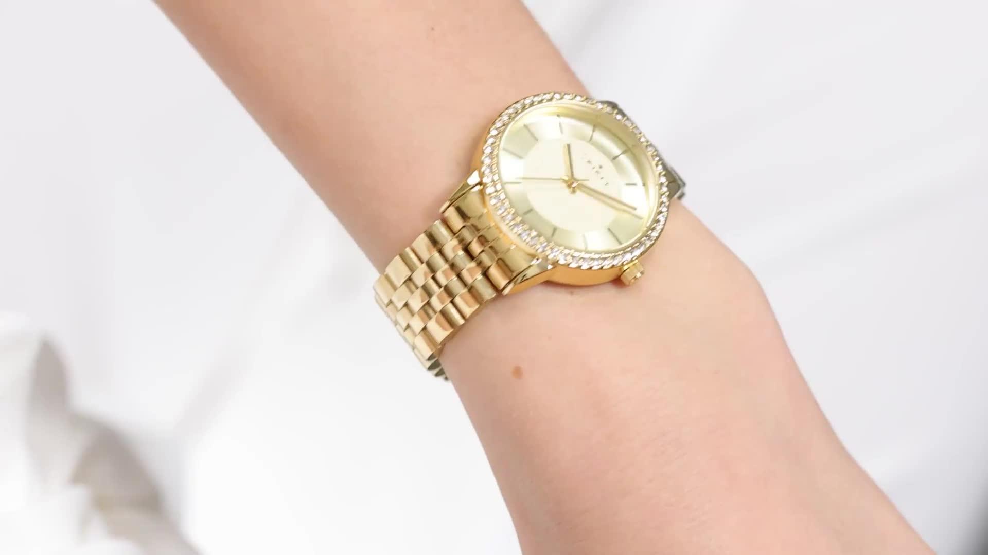 Image thumbnail 5 of 5 of Spirit Spirit Ladies Polished Pale Gold Stone Set Bezel Bracelet Watch
