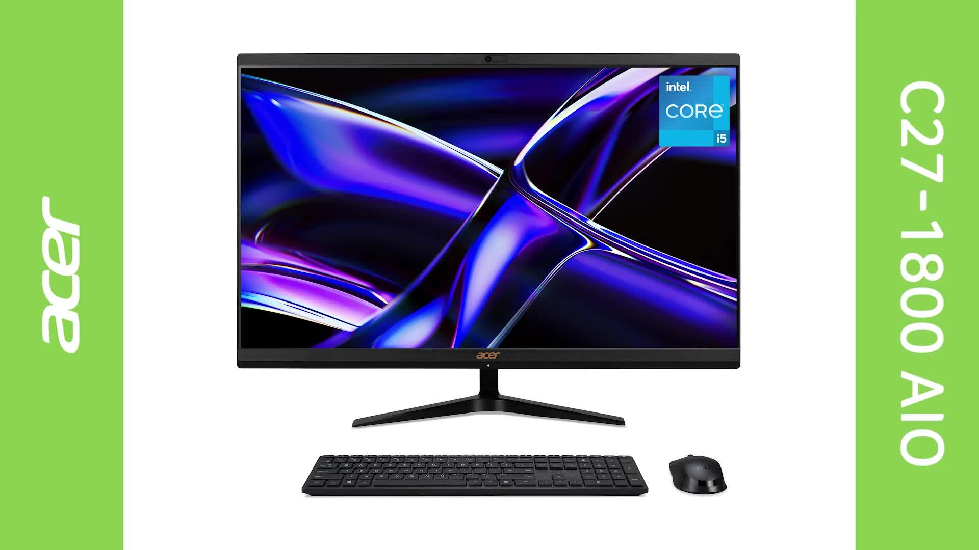 Image thumbnail 8 of 8 of Acer Acer Aspire - 27in - FHD All-In-One Desktop - Intel Core i5-12450H - 8GB RAM - 512GB SSD - White