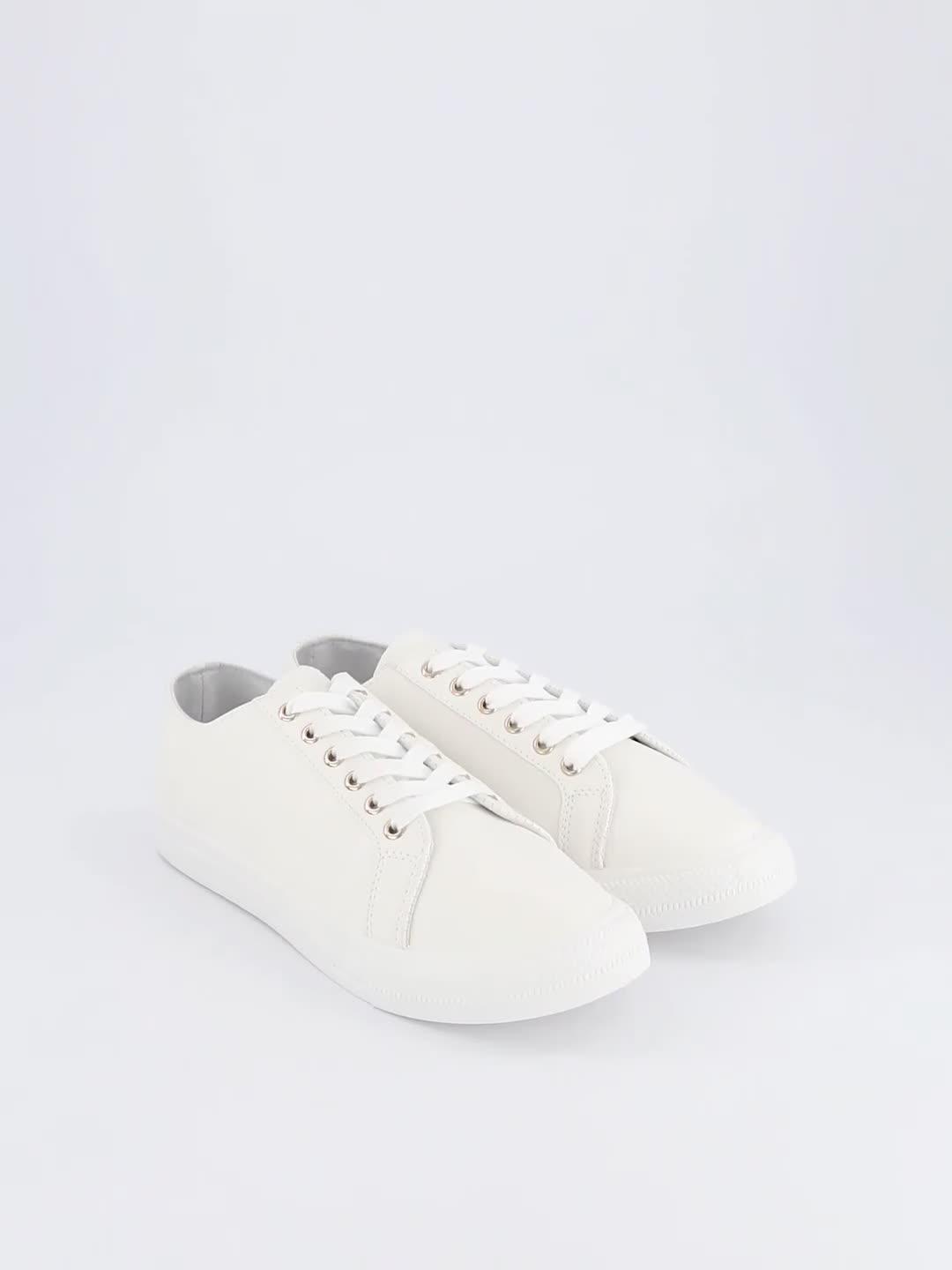 Image thumbnail 7 of 7 of Everyday Standard Fit Faux Leather Cupsole Trainer&nbsp; - White