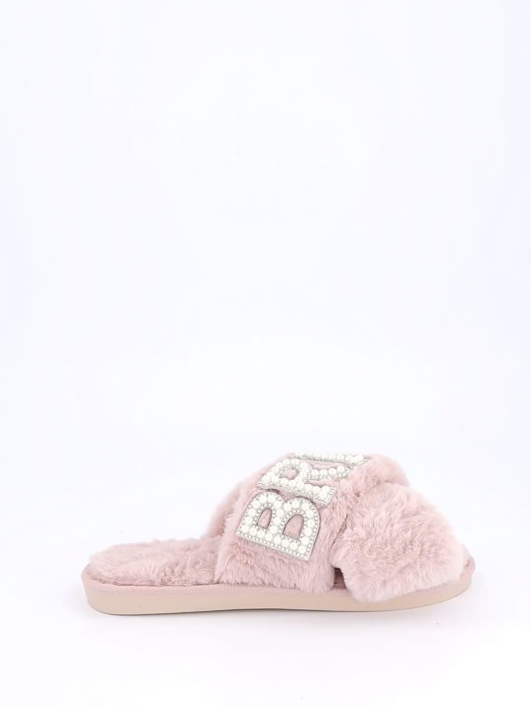 Image thumbnail 7 of 7 of Raid Sasha Be Mine Bridesquad Slippers - Light Pink