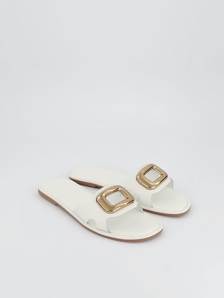 Image thumbnail 6 of 6 of V by Very Large Metal Eyelet Slider - White
