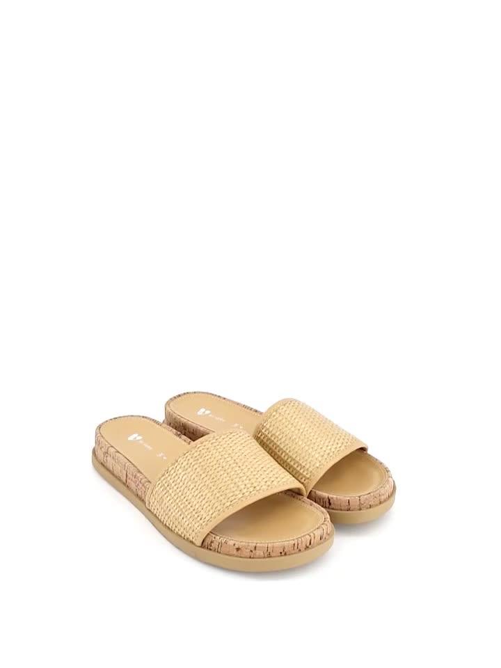Image thumbnail 6 of 6 of V by Very Raffia Cork Slider - Natural