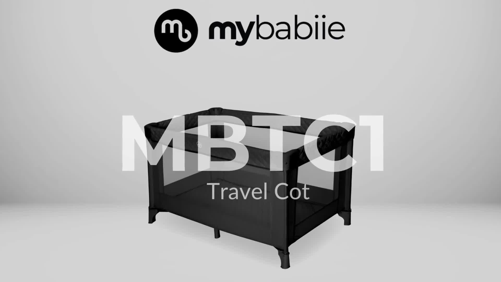 Image thumbnail 8 of 8 of My Babiie MBTC1 Travel Cot - Black Quilted