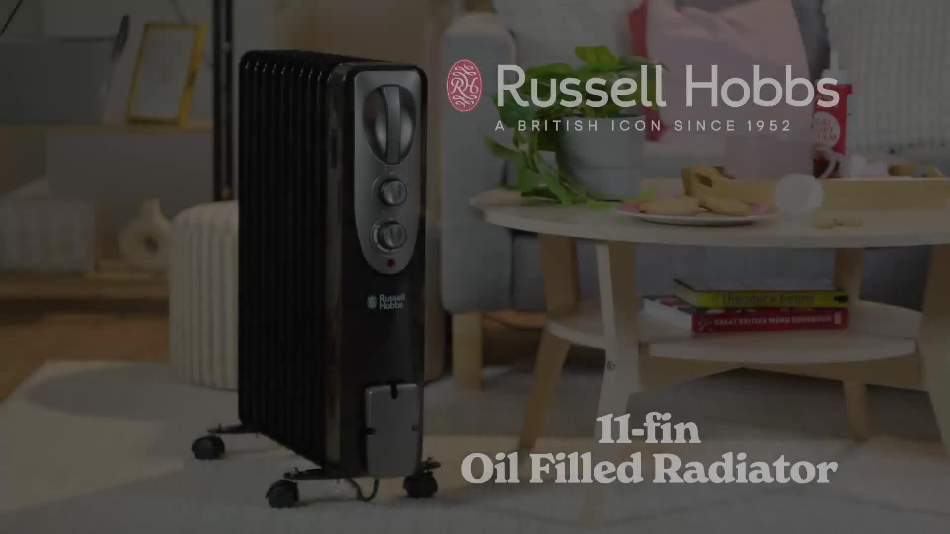 Image thumbnail 7 of 7 of Russell Hobbs 2.5kW Oil-Filled Radiator - 9 Fin&nbsp;- Black
