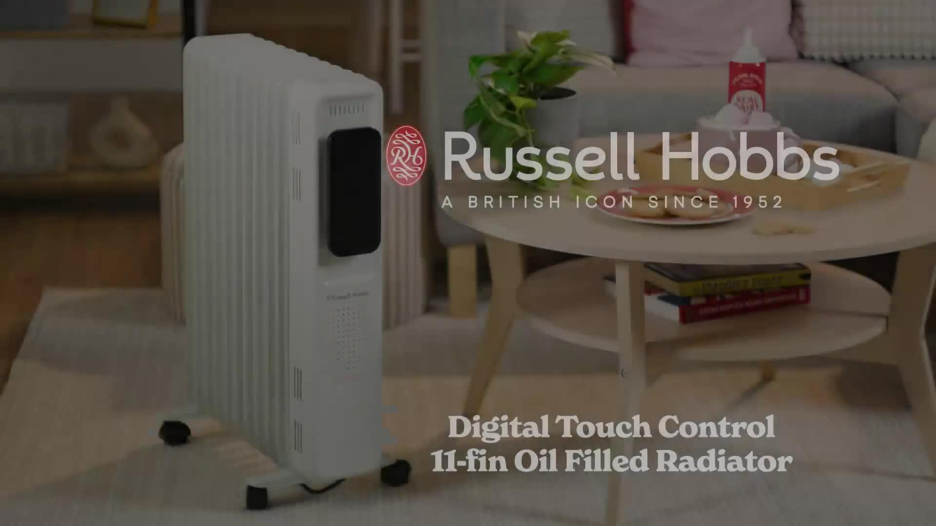 Image thumbnail 7 of 7 of Russell Hobbs 2.5kW&nbsp;Digital Touch Control 11-Fin Oil-Filled Radiator - White