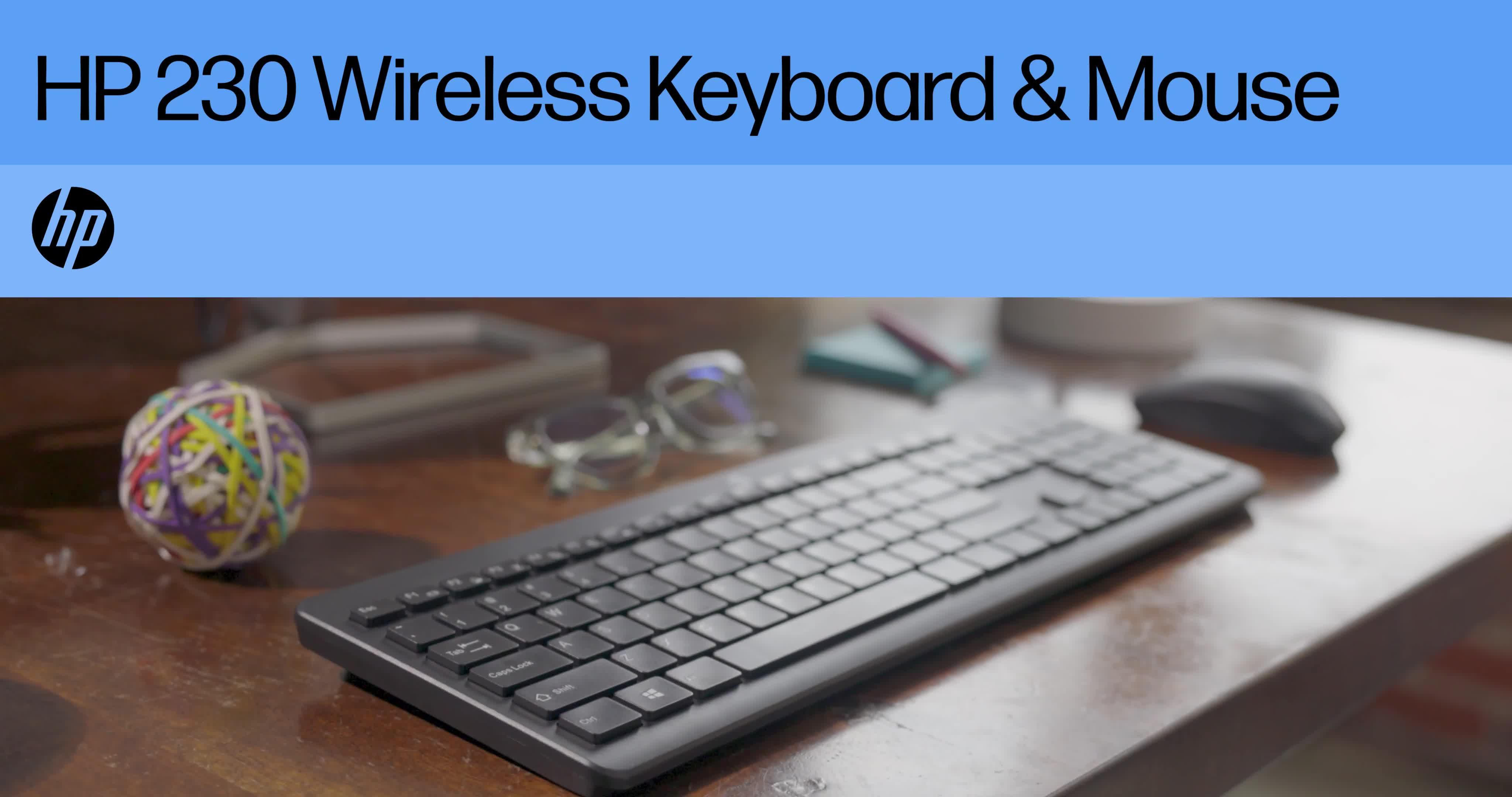 Image thumbnail 8 of 8 of HP 230 Wireless Keyboard &amp; Mouse Combo - &nbsp;Sleek, Quiet design - Up to 16 Months Battery &nbsp;- Black