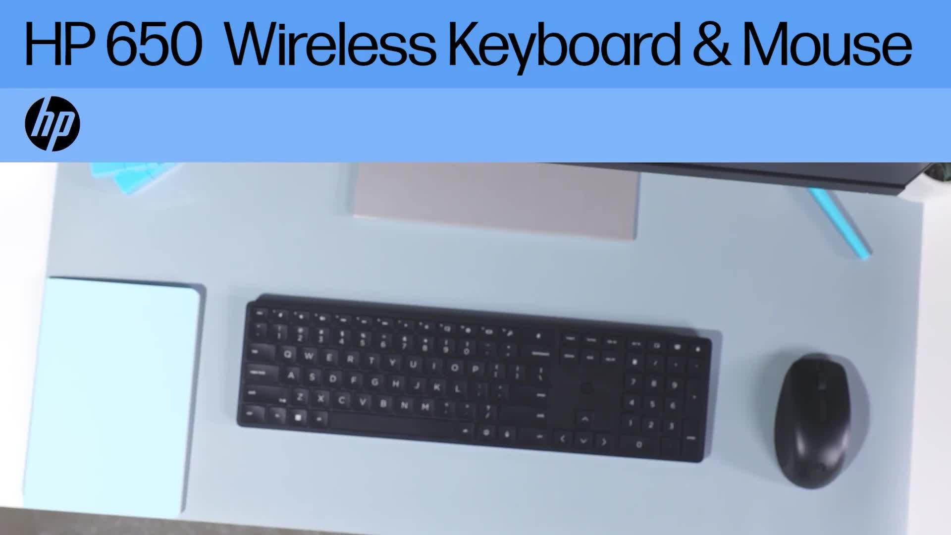 Image thumbnail 8 of 8 of HP 650 Wireless Keyboard &amp; Mouse Combo - Multi Surface use - 20+ Customisable Keys - 20+ Months Battery - Black