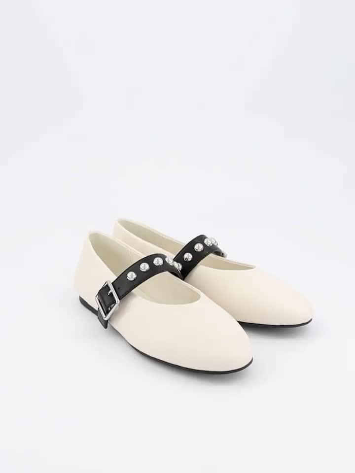 Image thumbnail 7 of 7 of V by Very Studded Ballerina Pump - Cream