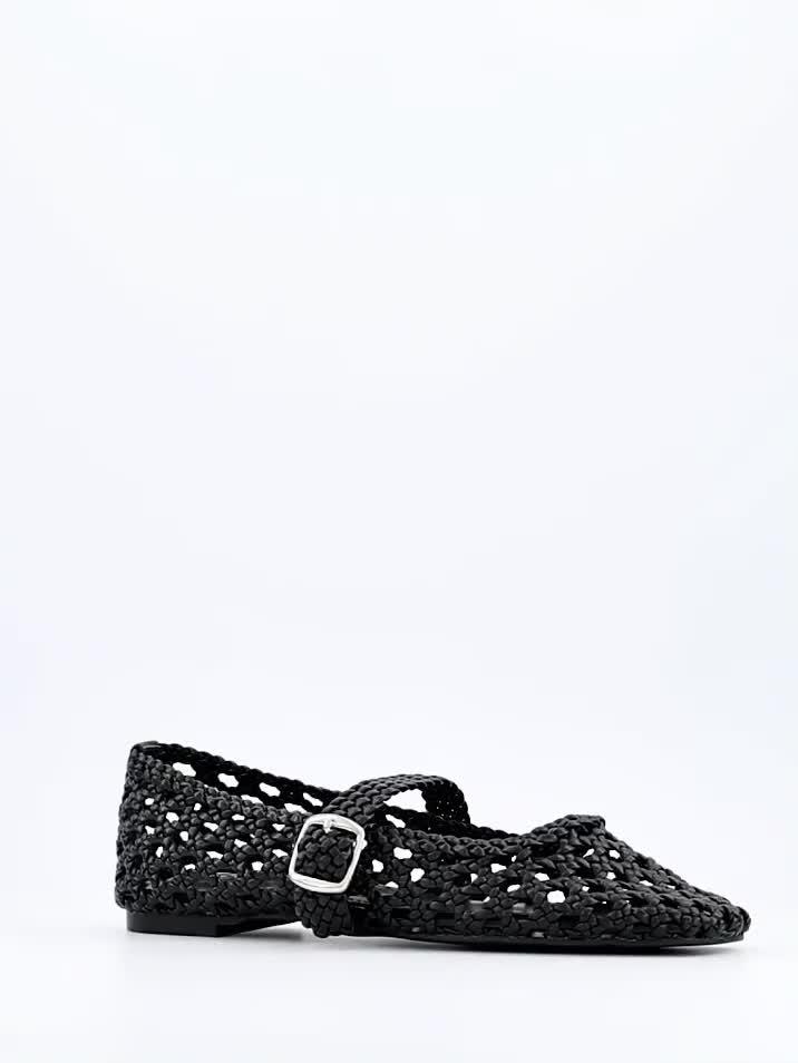Image thumbnail 6 of 6 of Public Desire Winoma Woven Flat Shoes - Black