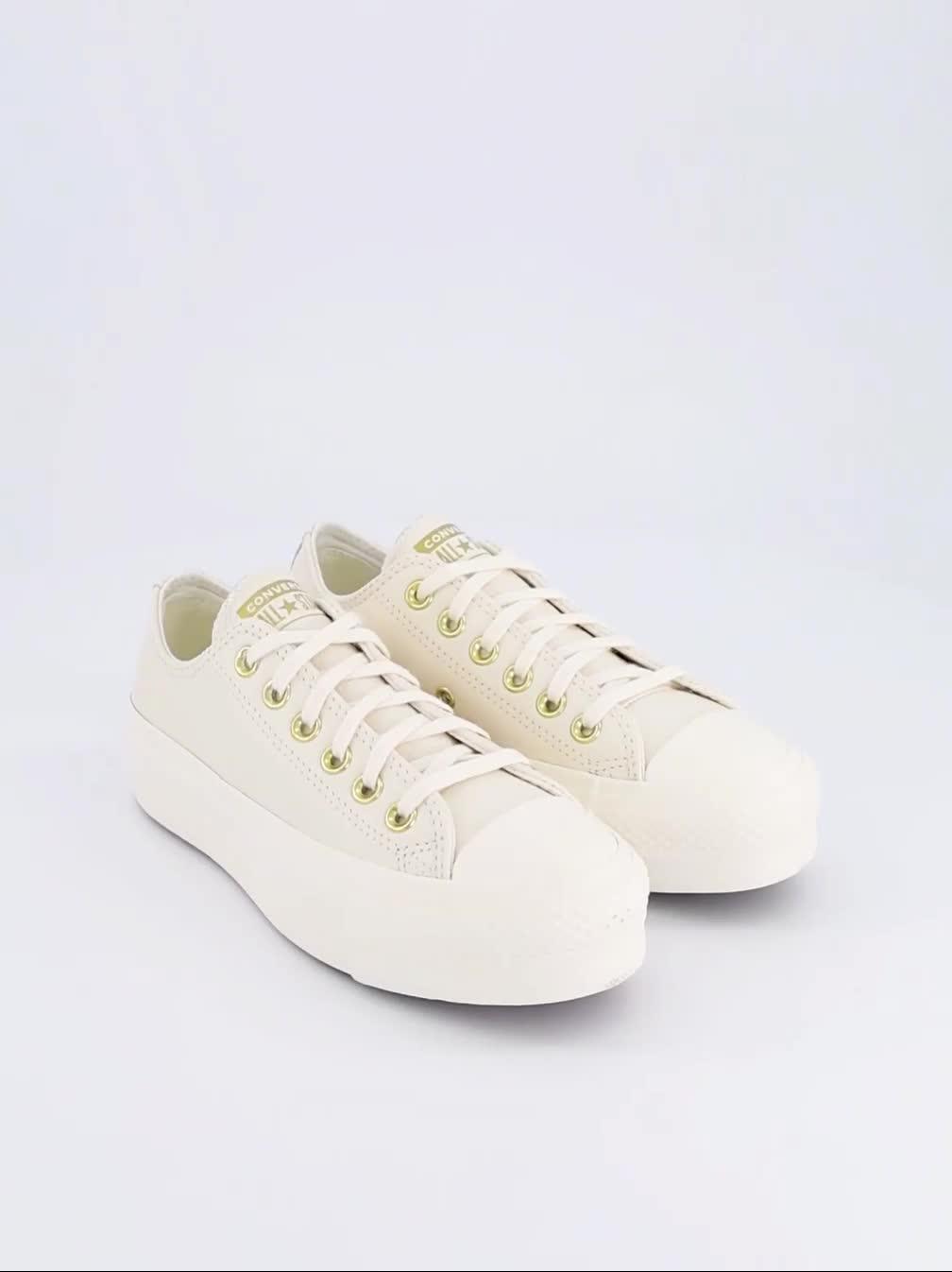 Image thumbnail 8 of 8 of Converse Womens Chuck Taylor All Star Lift Leather Ox - Cream