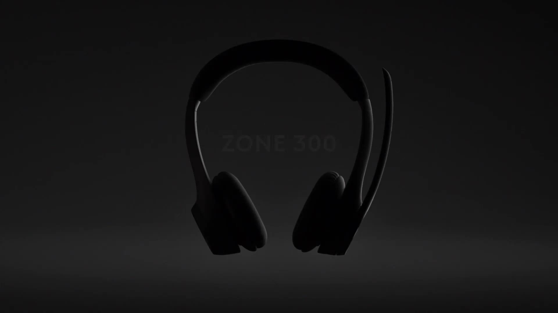 Image thumbnail 8 of 8 of Logitech Logitech Zone 300 Wireless Bluetooth Headset With Noise-Cancelling Microphone, Compatible With Windows, Mac, Chrome, Linux, Ios, Android-Black