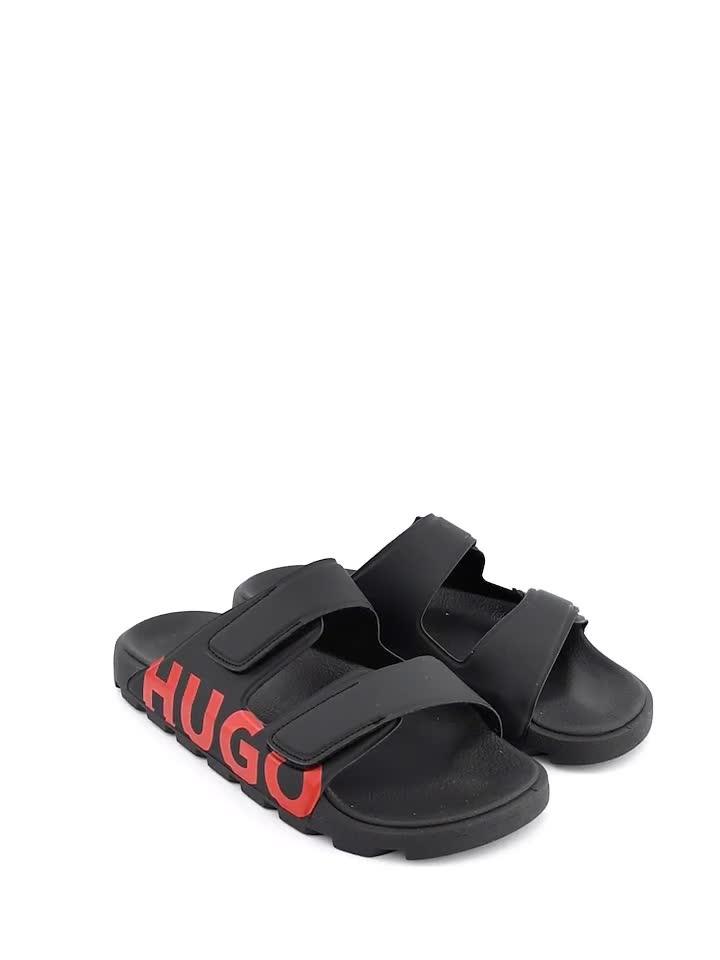 Image thumbnail 6 of 6 of HUGO Men's Evander Two Strap Logo Sandals - Black
