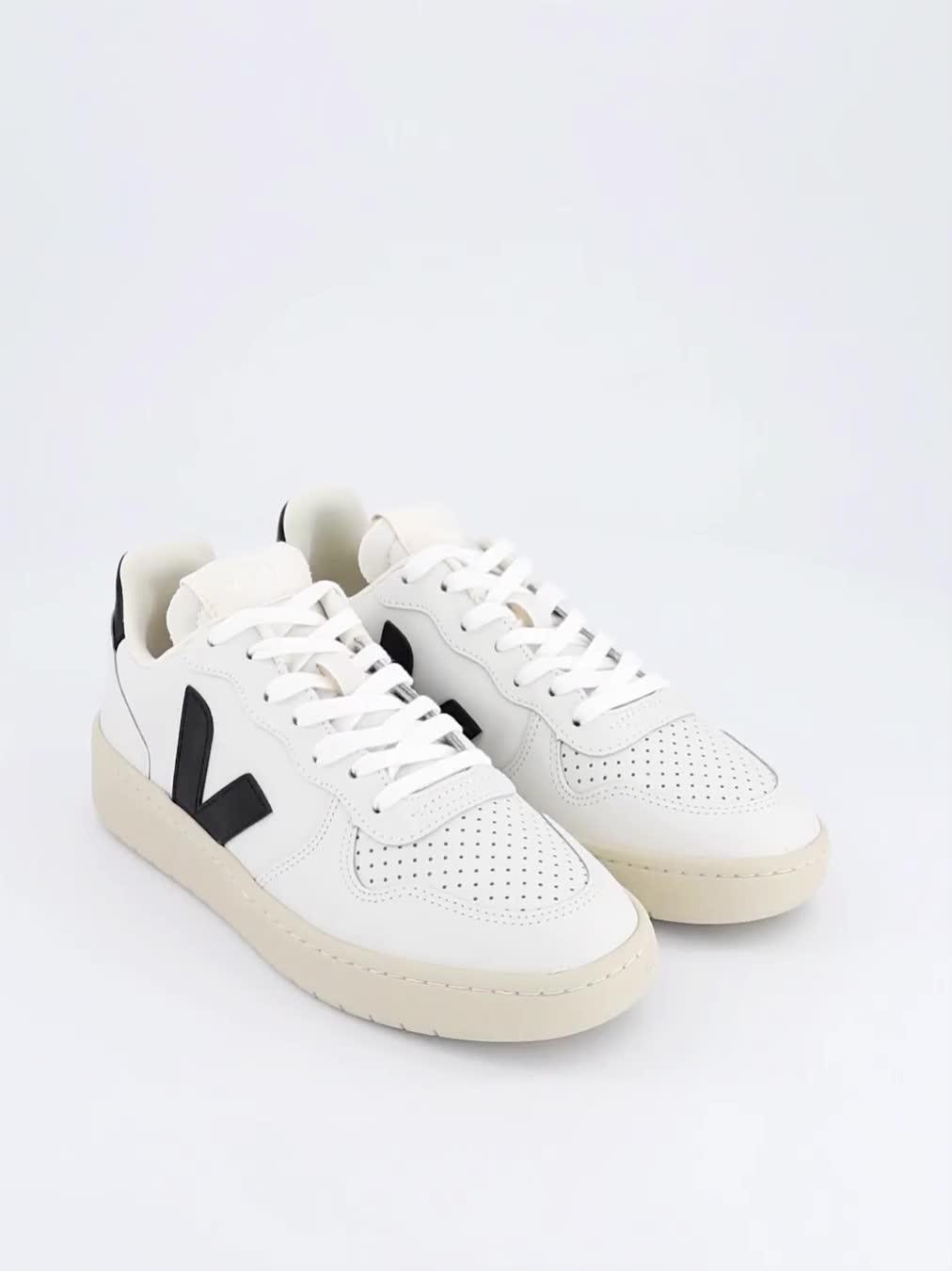 Image thumbnail 4 of 4 of Veja Women's V-10 Trainers - White/Black