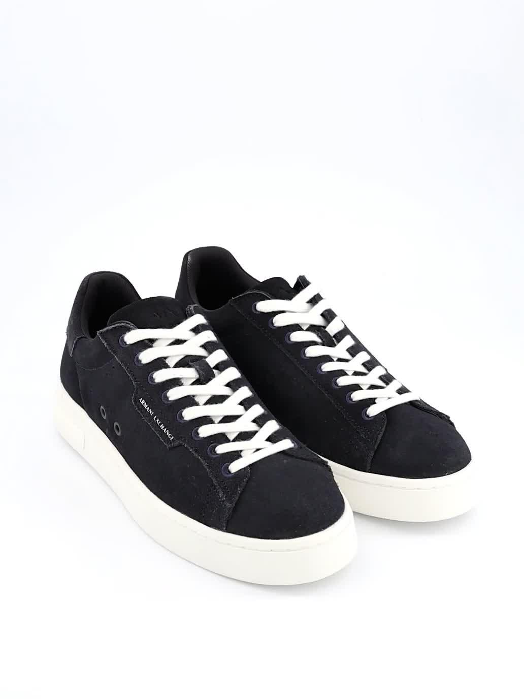 Image thumbnail 6 of 6 of Armani Exchange Suede Cupsole Trainers - Navy