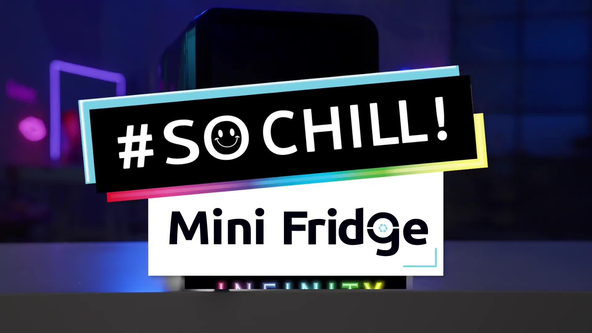 Image thumbnail 8 of 8 of So Chill Mini Fridge Infinity - Chills 6 Regular Cans, Mirror Effect LED&nbsp;Door - Dark Blue