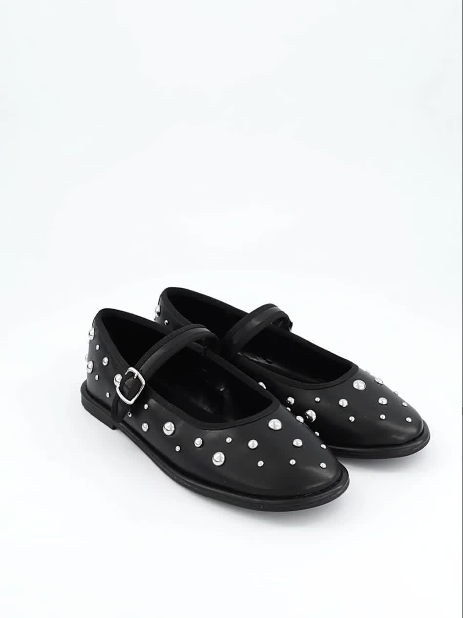 Image thumbnail 8 of 8 of V by Very Mary Jane Ballet Pump With Studs - Black