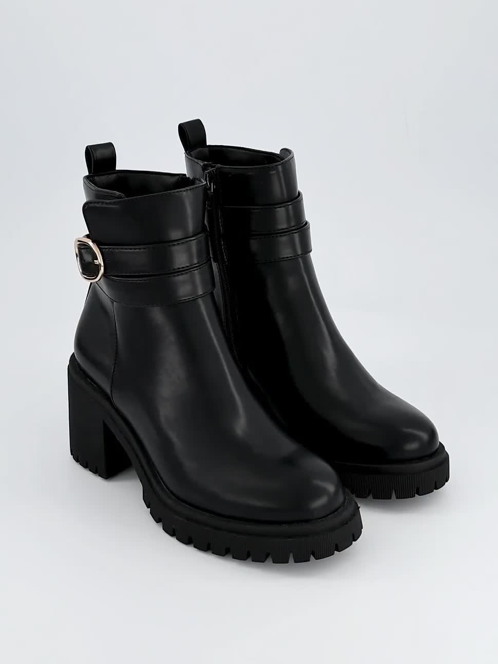 Image thumbnail 7 of 7 of V by Very Wide Fit Block Heel Chunky Chelsea Ankle Boot - Black