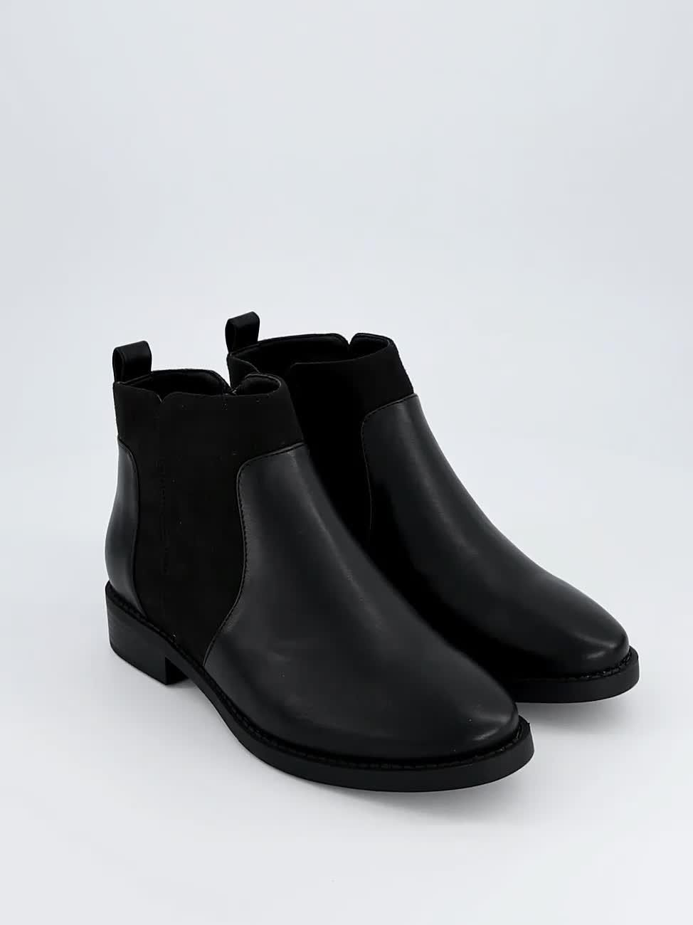 Image thumbnail 7 of 7 of V by Very Extra Wide Fit Flat Ankle Boots - Black