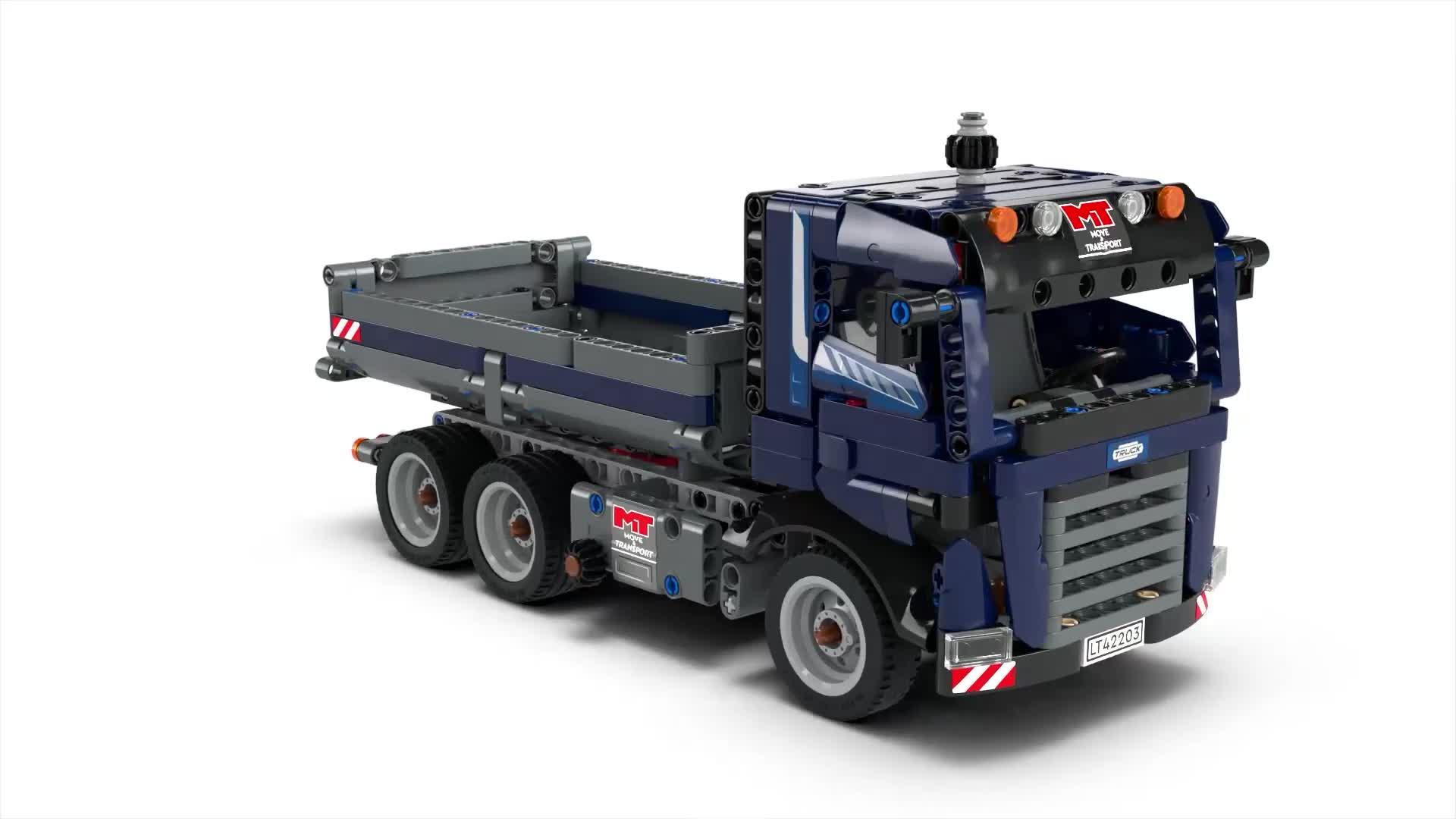 Image thumbnail 8 of 8 of LEGO Technic Tipping Dump Truck Toy, Blue Construction Vehicle Set 42203